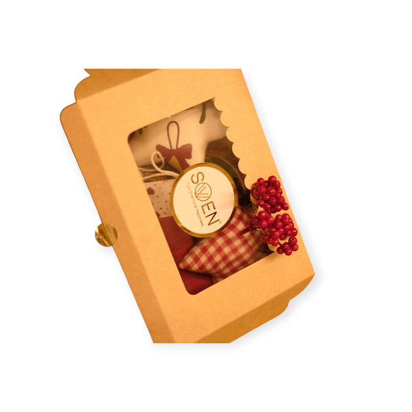 SWEN Jonas, Pack Of 5 Assorted 3D Fabric Christmas Tree