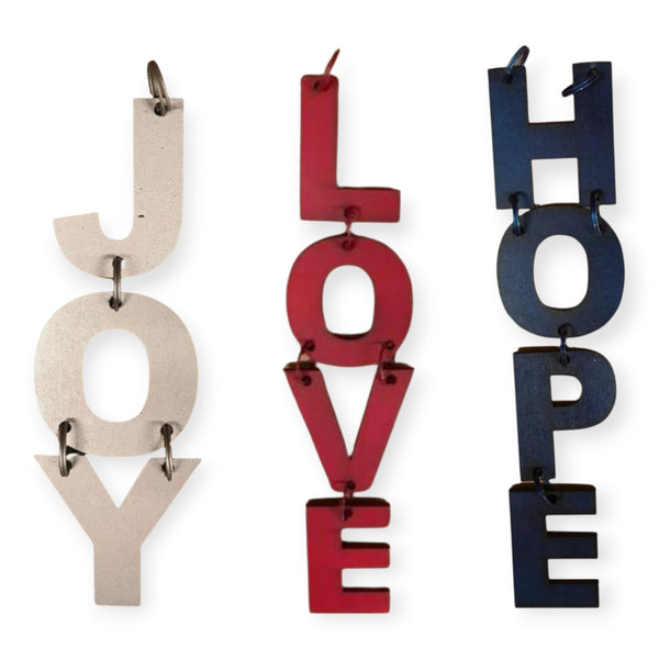 SWEN Nadia, Pack Of 3 Festive Christmas Tree Word Ornaments