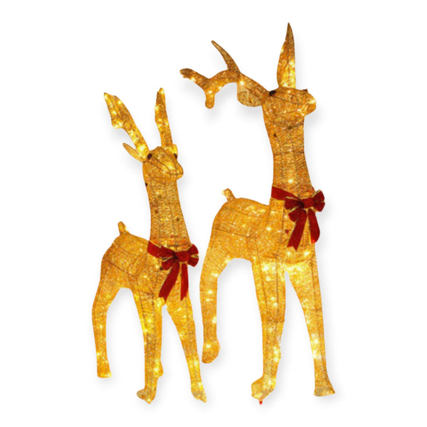 SWEN Rudolph, Shimmering Gold Led Reindeer Decoration