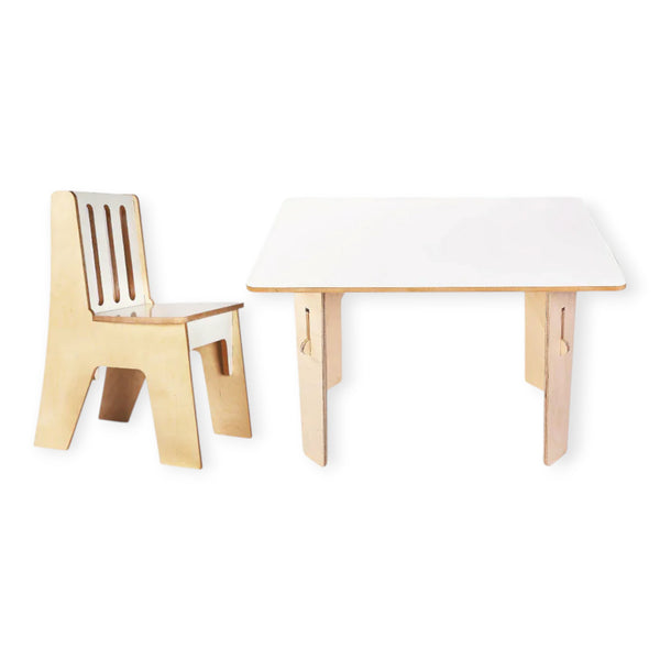 SWEN Wooden Straight Table and Chair AMBER & ASHER