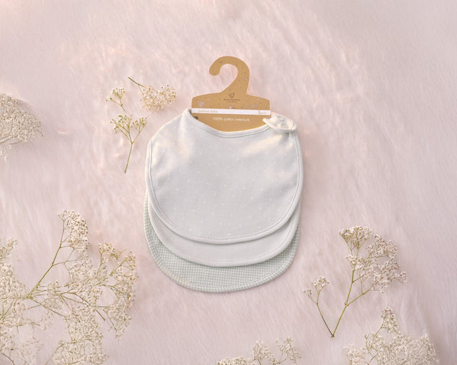 Blooms and Butterflies Sage Green Bibs - Set of 3