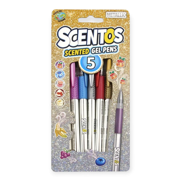 Scentos Scented Metallic Gel Pens, Pack Of 5