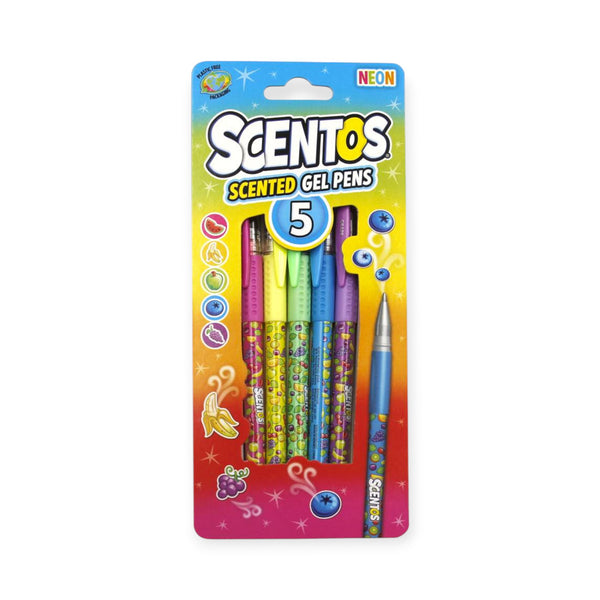 Scentos Scented Neon Gel Pens, Pack Of 5