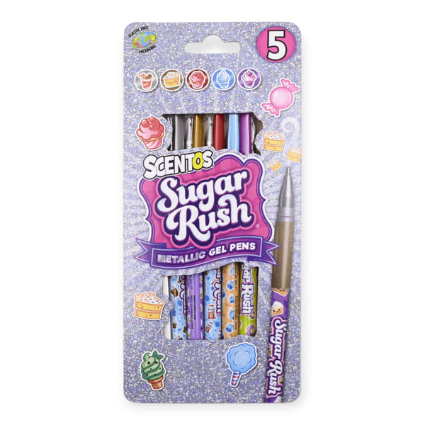 Scentos Sugar Rush Scented Metallic Gel Pens, Pack Of 5