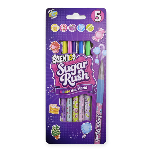 Scentos Sugar Rush Scented Neon Gel Pens, Pack Of 5