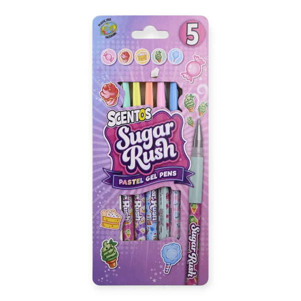 Scentos Sugar Rush Scented Pastel Gel Pens, Pack Of 5