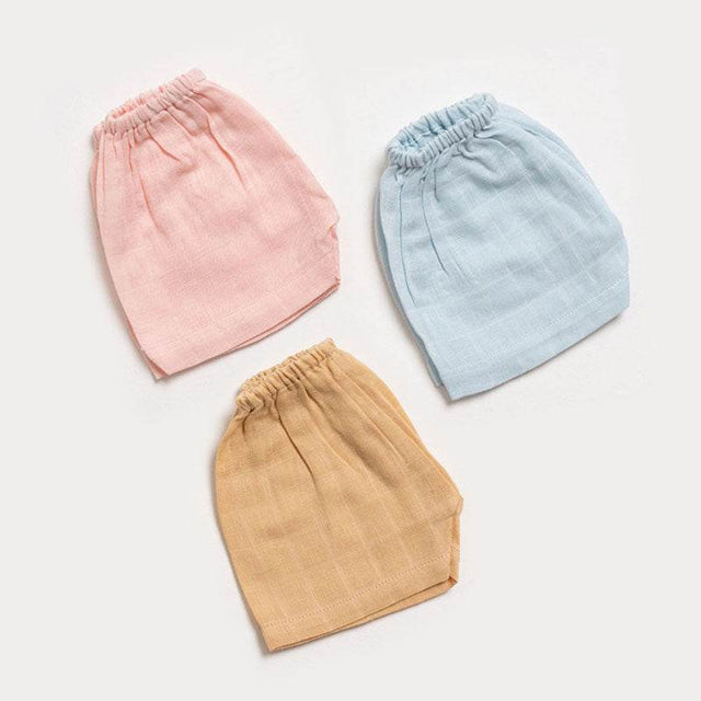 Aariro Muslin Shorts - Blue Pink Beige (3pcs)
