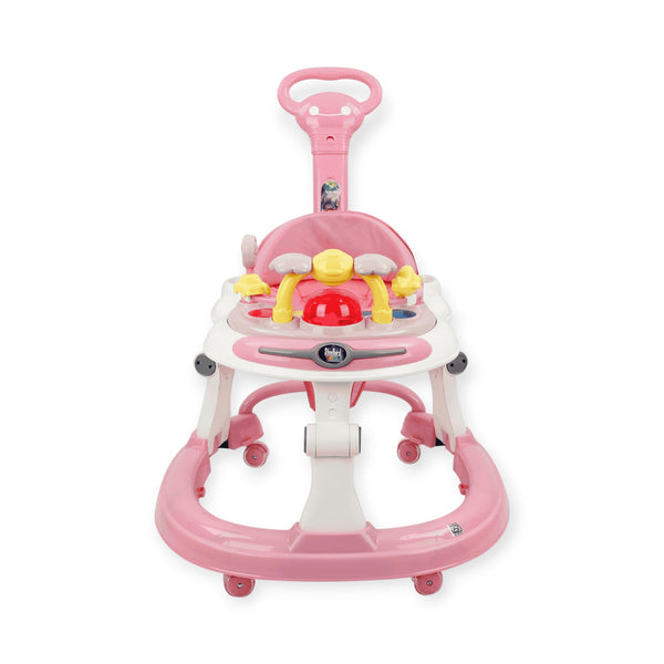 Steelbird Baby Walker With Parental Handle-Pink