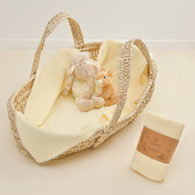 Blooms and Butterflies Bamboo Cotton Receiving Blanket- Sunny