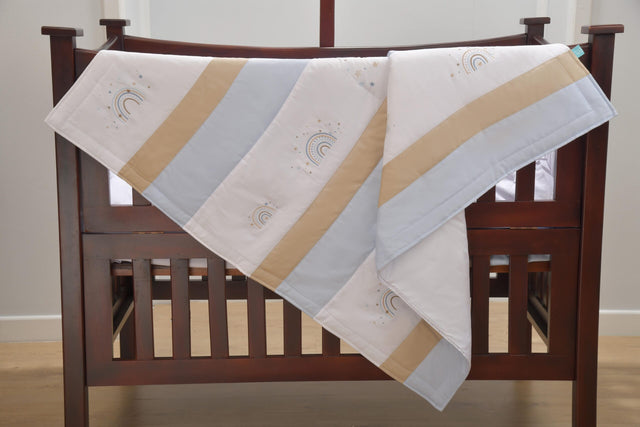 Blooms and Butterflies Rainbow Blue Swaddle