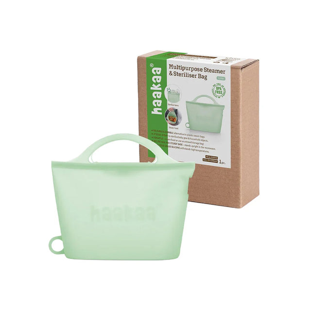Haakaa Multipurpose Steamer & Steriliser Bag-Sealing Strip & Buckles to Reduce the Spill Risks-With Measurement Markings
