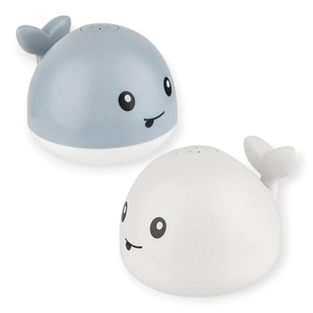 Whales Spray Water Bath Toy - White and Gray