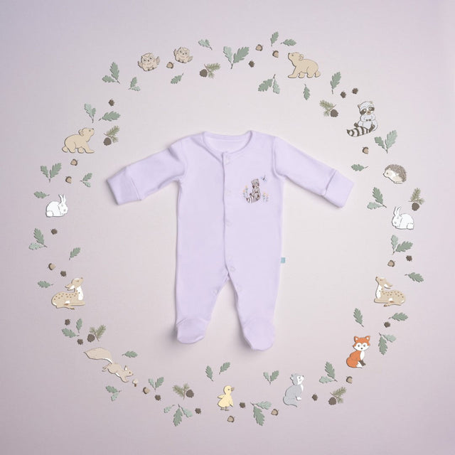 Blooms and Butterflies Newborn Sleep Suit - White Romper
