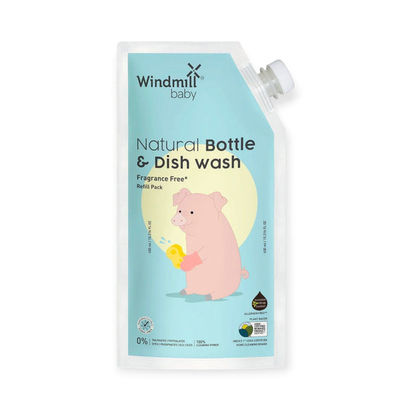 Windmill Baby Natural Baby Feeding Bottle Cleaning Liquid - Refill, 450ml
