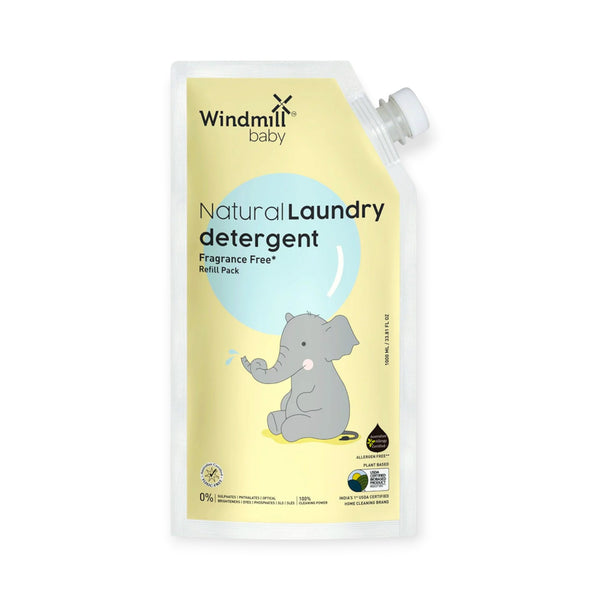 Windmill Baby Natural Laundry Detergent Fragrance Free Refill Pack -1000ml