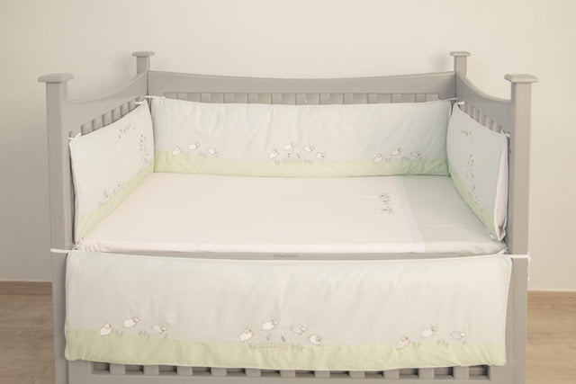 Blooms and Butterflies Winter Lambs Cot Sheet
