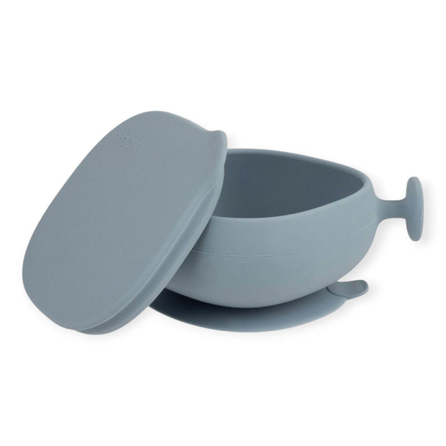 b.box Silicone Bowl + Lid with Suction Base Ocean Blue