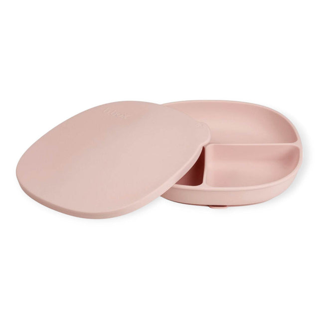 b.box Silicone Plate + Lid with Suction Base Blush Pink