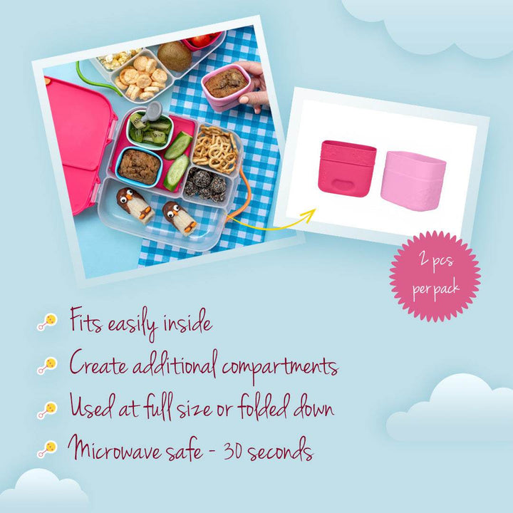 b.box Silicone Snack Cups - Berry Pink - BabyAmore