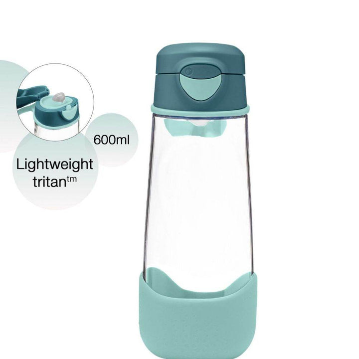 b.box Tritan Sport Spout Drink Bottle 600ml Emerald Forest Green - BabyAmore
