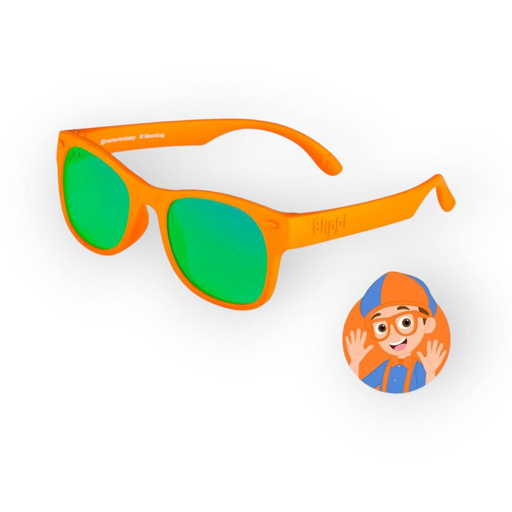 Roshambo Blippi Orange Shades Mirrored Green, Junior (5+Yrs) - BabyAmore