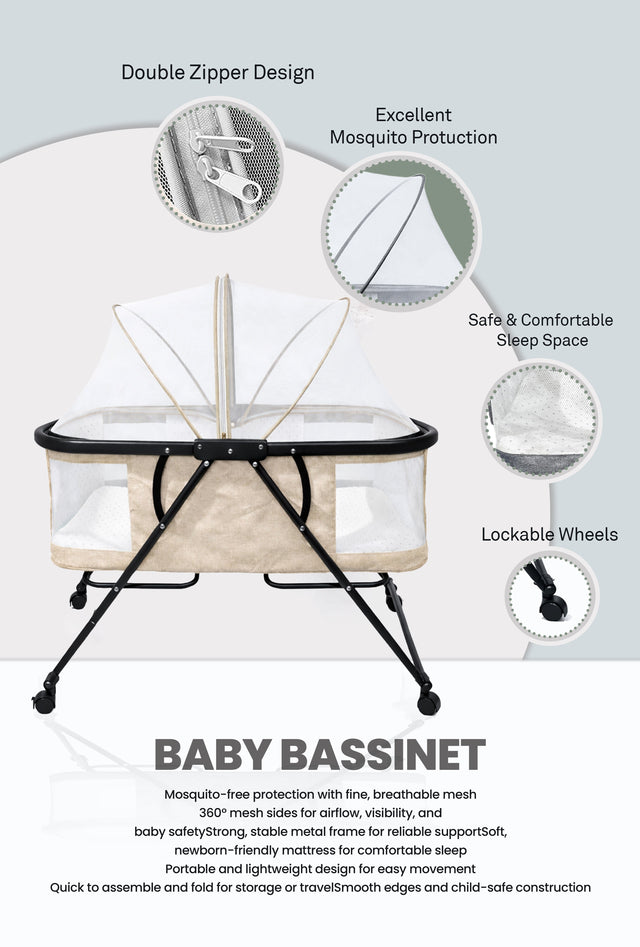 Nuberry Portable Baby Bassinet ☁️ Comfortable Newborn Nest