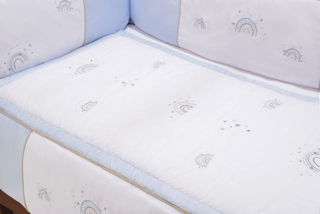 Blooms and Butterflies Rainbow Blue Comforter