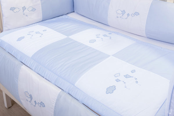 Blooms and Butterflies Cloudy Blue Comforter