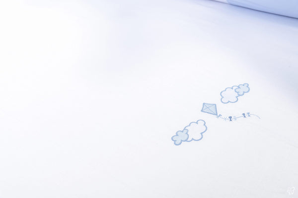 Blooms and Butterflies Cloudy Blue Cot Sheet