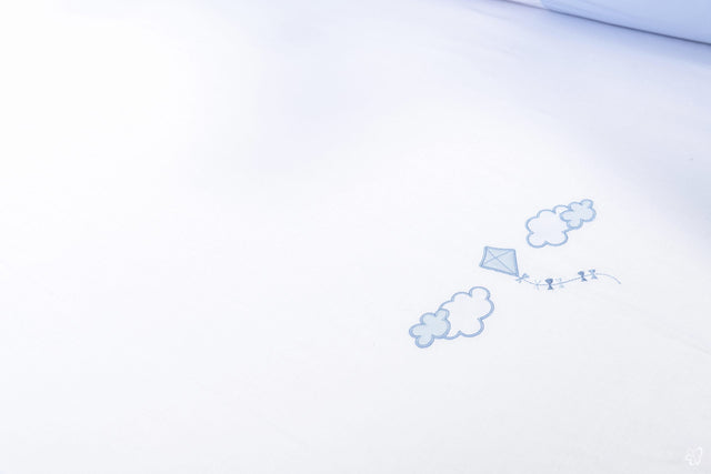 Blooms and Butterflies Cloudy Blue Cot Sheet
