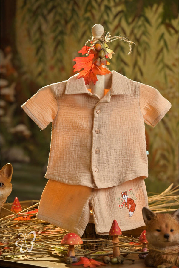 Blooms and Butterflies Bamboo Cotton - Forest Sprite Boys Shirt and Shorts Set