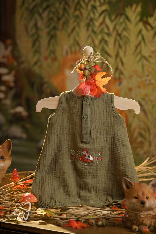 Blooms and Butterflies Bamboo Cotton - Twilight Trail Romper