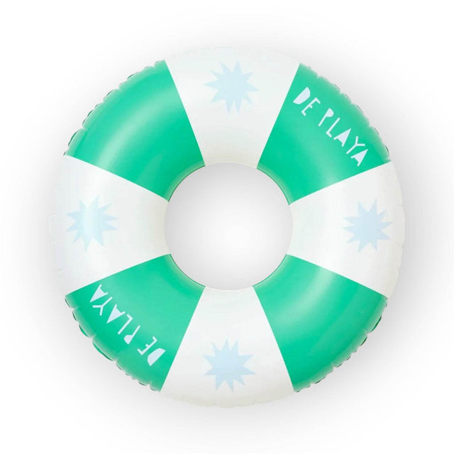 SUNNYLiFE White and Green Color Inflatable Pool Ring De Playa Esmeralda