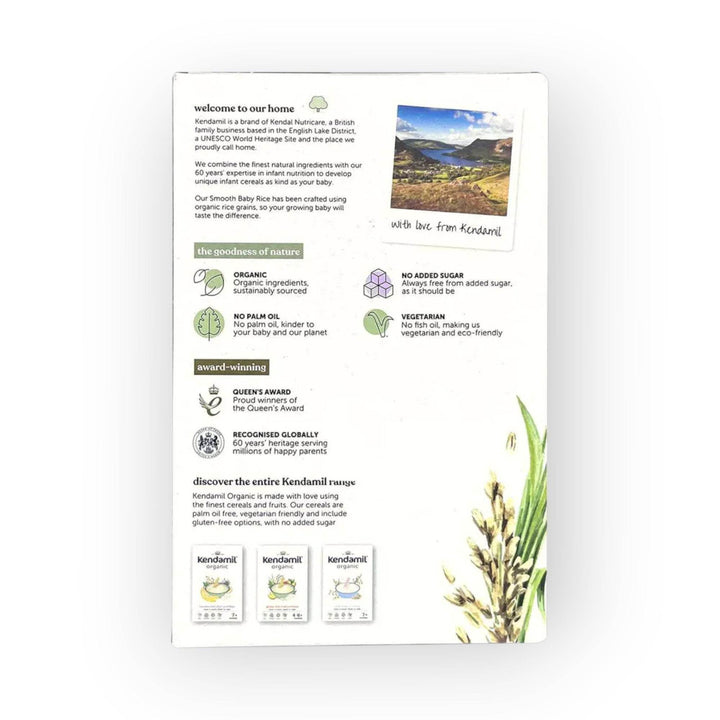 Kendamil Organic Smoothy Baby Rice, 4-6m+, 120g - BabyAmore