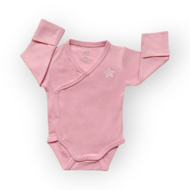 Masilo Long Sleeve Kimono Bodysuit (0-3)months - Pink