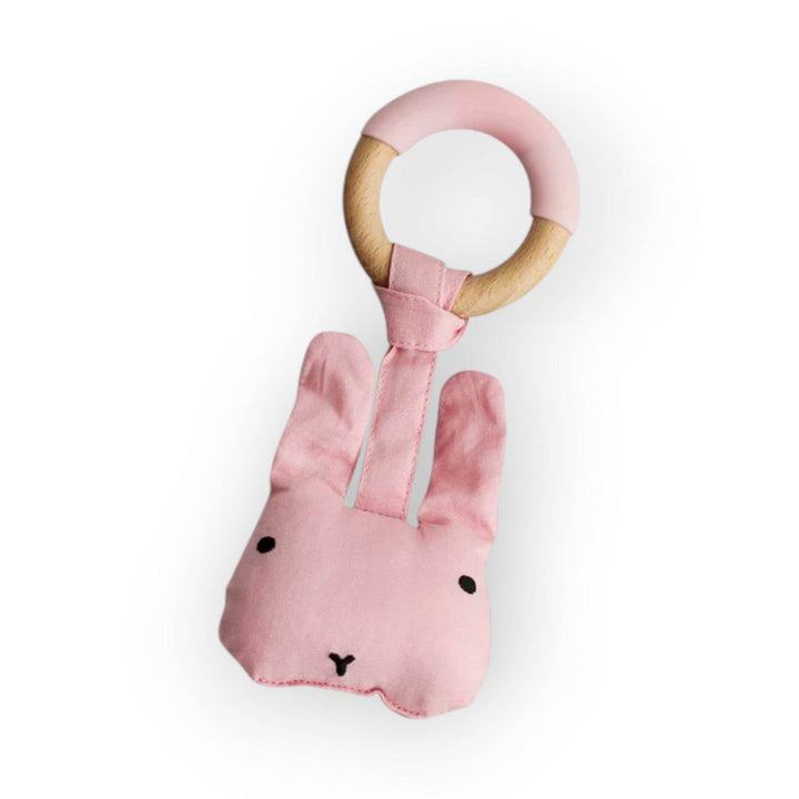 Little Rawr Wood Plush Rattle Teether Toy - BabyAmore