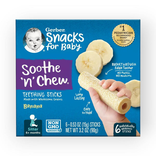 Gerber Soothe n Chew Teething Sticks - Banana 90g - BabyAmore