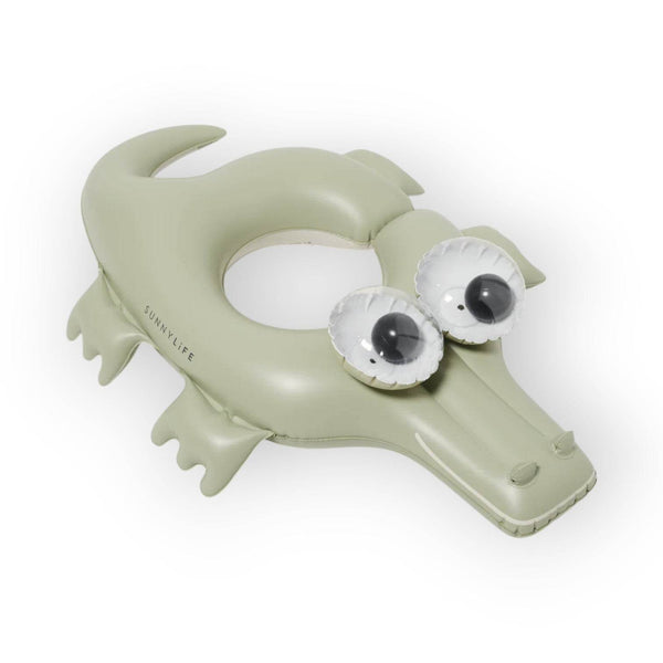 SUNNYLiFE Kids Pool Ring Cookie the Croc Khaki - BabyAmore
