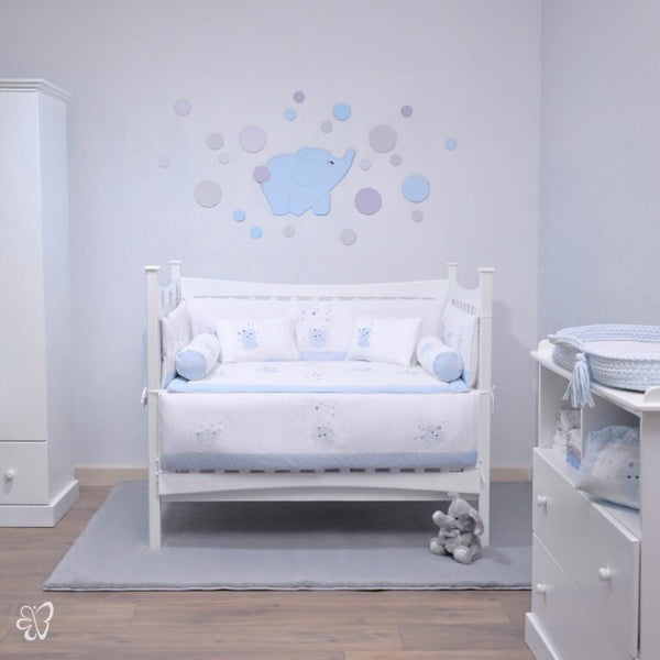 Blooms and Butterflies Jumbo Babies Blue Full Bedding Set