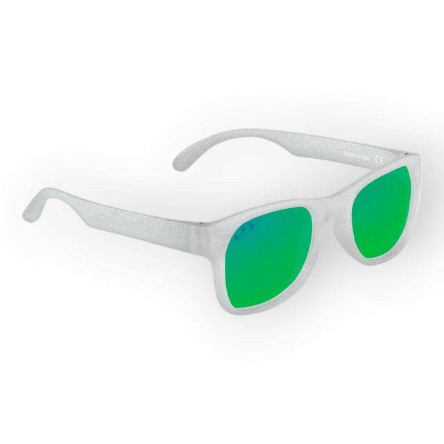 Roshambo Starlite Silver Glitter Shades Junior (5+Yrs) Mirrored Green