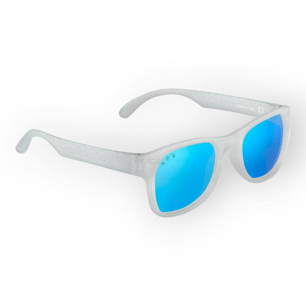 Roshambo Starlite Silver Glitter Shades Junior (5+Yrs) Mirrored Blue - BabyAmore