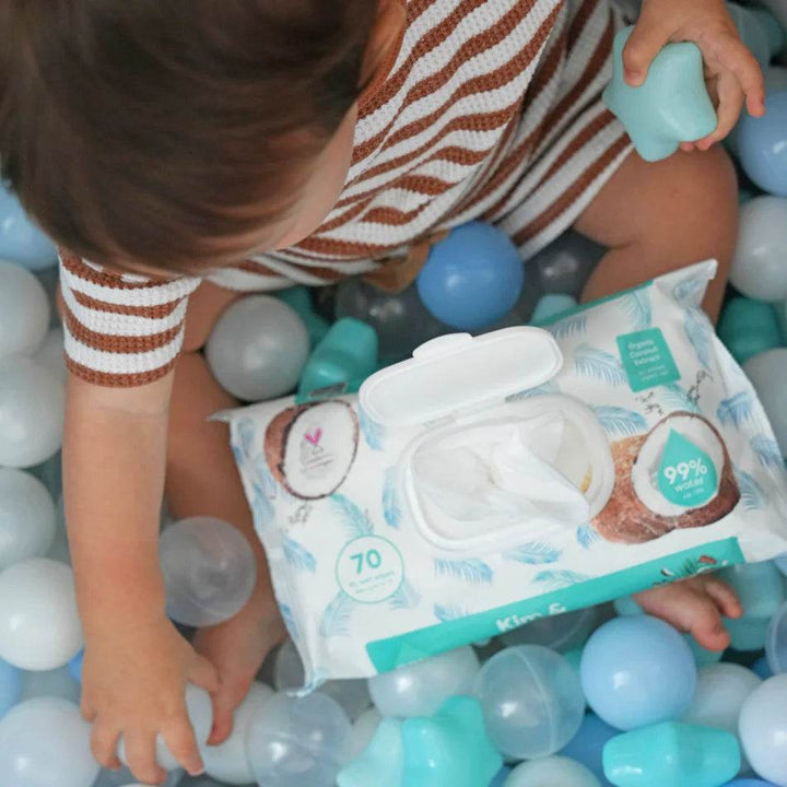 Kim & Kimmy 99% Water Organic Baby Wet Wipes, 70 Counts, Pack of 2 - BabyAmore