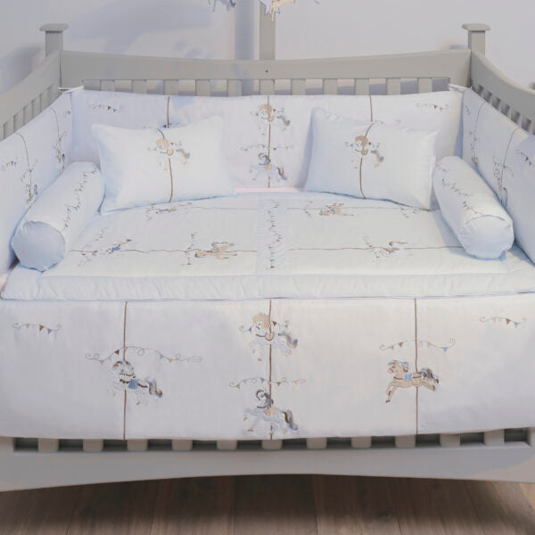 Blooms and Butterflies Merry Go Round Blue Full Bedding Set