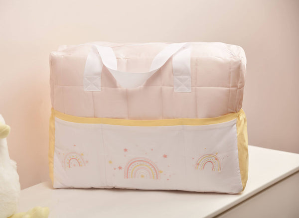 Blooms and Butterflies Rainbow Pink Large Bag