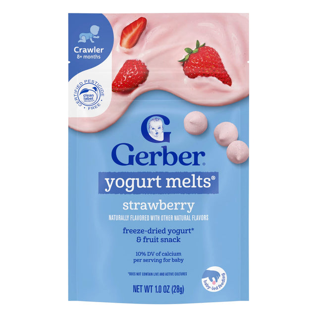 Gerber Yogurt Melts, 8+ Months, Strawberry - 28g