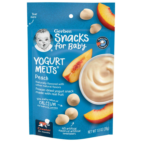 Gerber Yogurt Melts, 8+ Months, Peach - 28g - BabyAmore