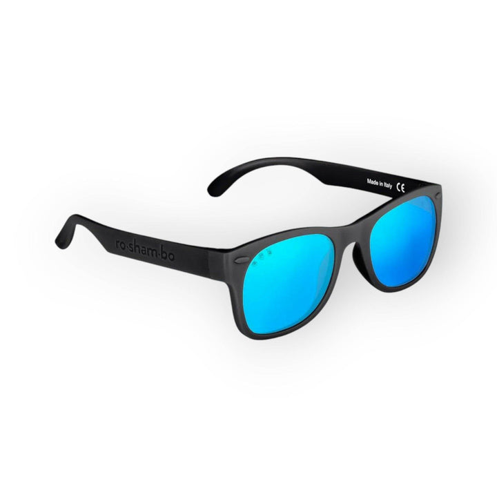 Roshambo Bueller Black Shades Junior (5+Yrs) Mirrored Blue - BabyAmore