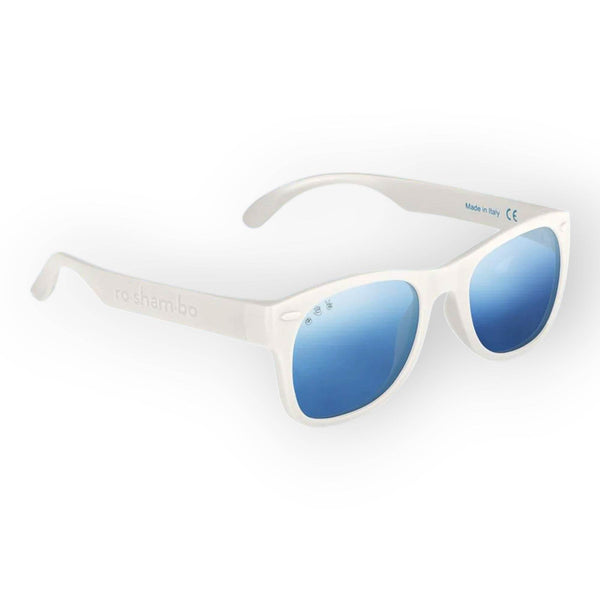 Roshambo Ice Ice Baby White Shades Junior (5+Yrs) Mirrored Chrome - BabyAmore