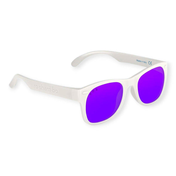 Roshambo Ice Ice Baby White Shades Baby (0-2 Yrs) Mirrored Purple - BabyAmore