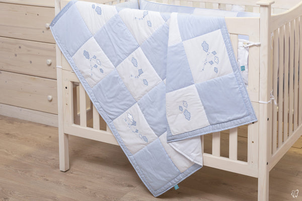 Blooms and Butterflies Cloudy Blue Swaddle